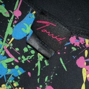 Torrid, Colorful off the shoulder shirt.